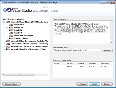 Select Features to Install